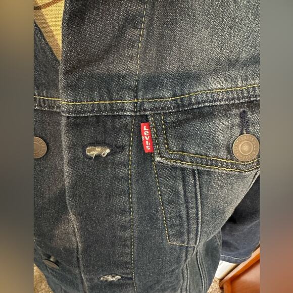 Levi Strauss Youth sz M 10-12yrs Women S  Jean Jacket Pockets Western Classic - Picture 3 of 10